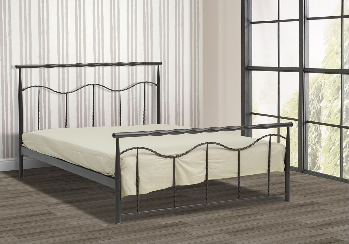 Μεταλλικό κρεβάτι Κλειώ διπλό 140 x 190 + Στρώμα Comfort Foam + Tάβλες